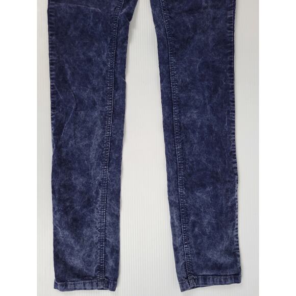 Free‎ People Womens 27 Corduroy Chino Straight Leg Mid Rise Navy Blue Pants - Picture 3 of 12